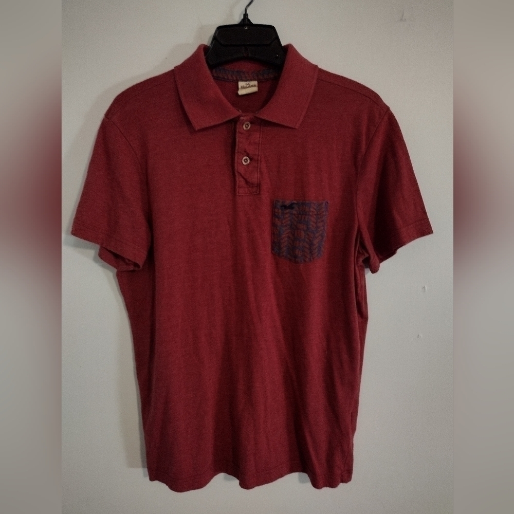 𝅺hollister Polo Shirt Size Medium Color Red - Picture 5 of 5